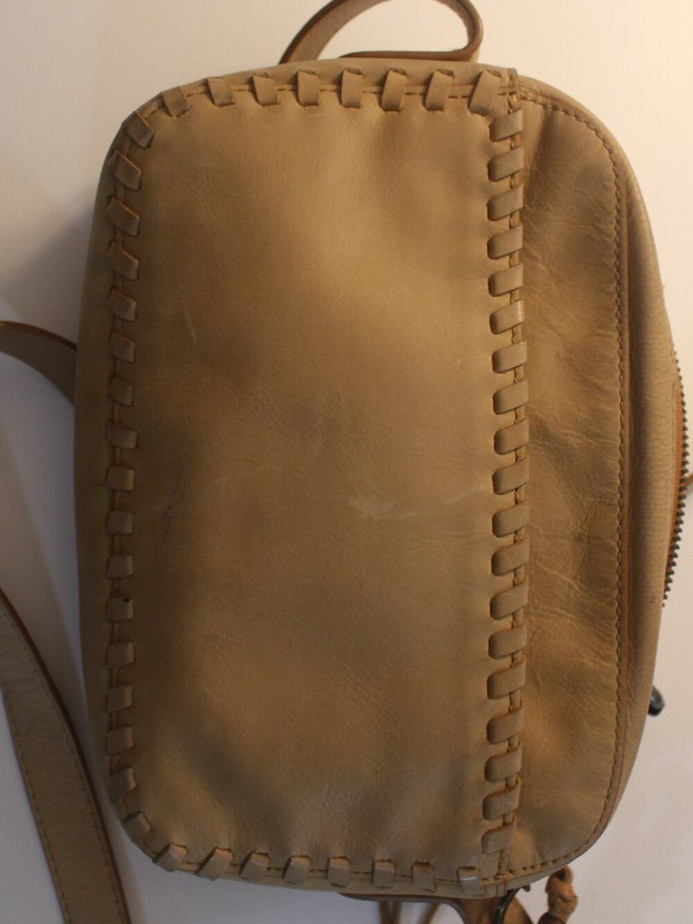 Lucky Brand Tan Whipstitch Crossbody Bag